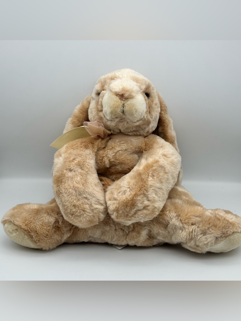 Vintage Toys R Us Floppy Rabbit Plush Tan Stuffed Bunny Animal Alley 2001